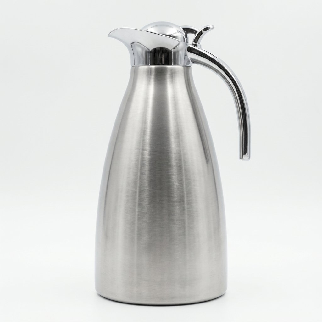 Carafe argentée conique à grande poignée