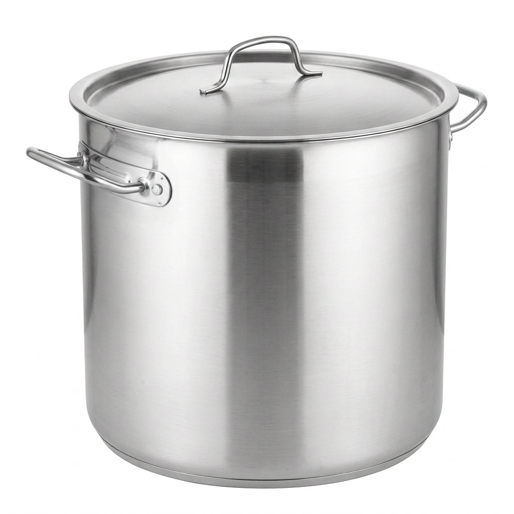 Marmite inox haute avec couvercle