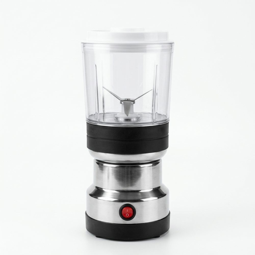 Hachoir électrique inox à couvercle blanc