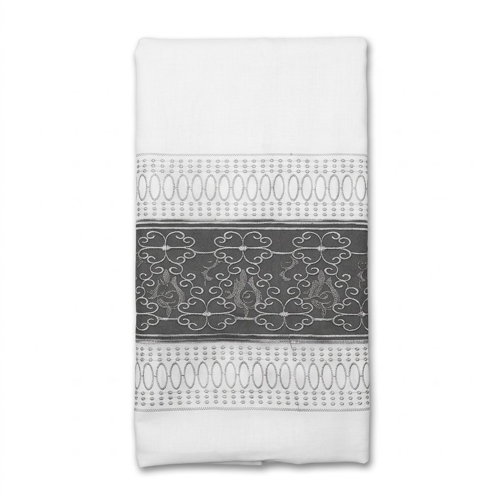 Rideau HOME TREND PARIS blanc à bandes grises