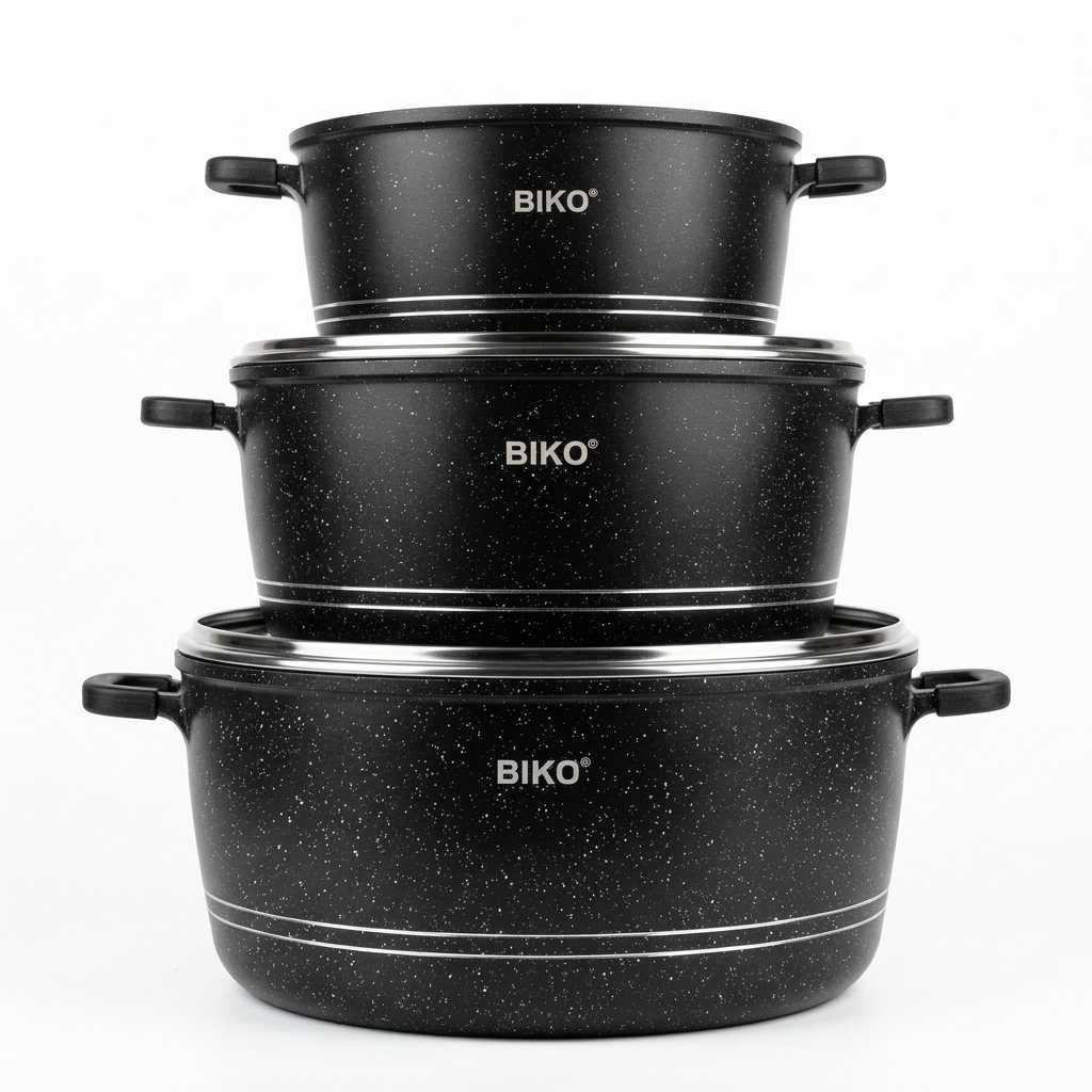 Marmites BIKO noires mouchetées