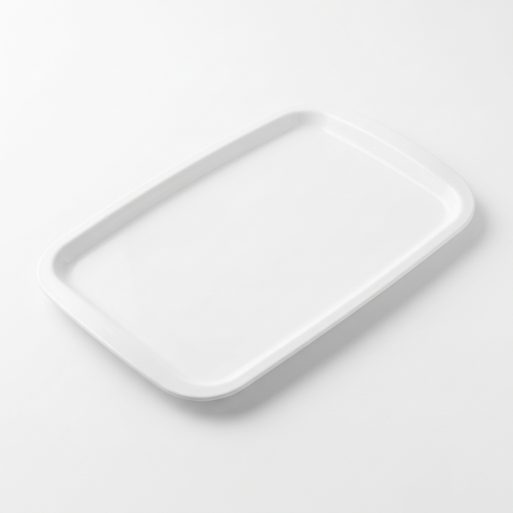 Plat de service rectangulaire blanc
