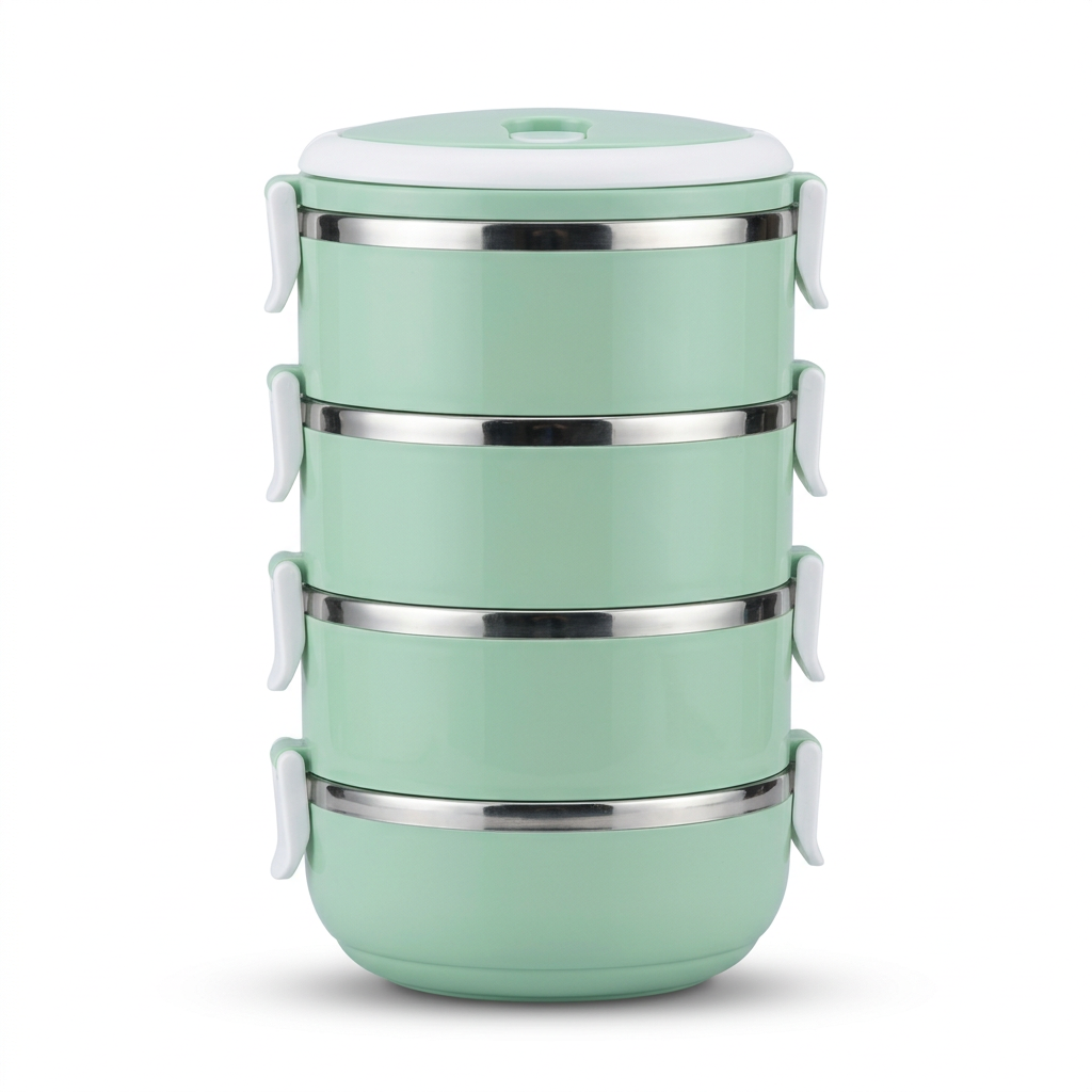 Porte-repas vert menthe à quatre étages