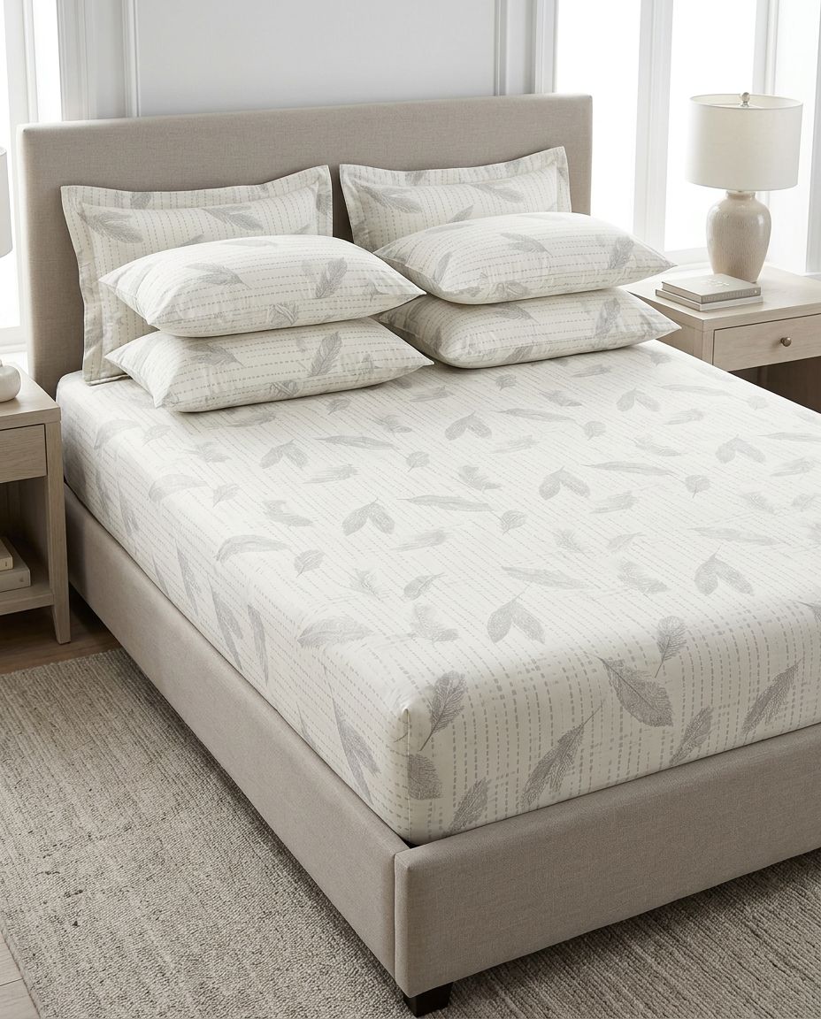 Drap-housse PRADIER HOME à plumes grises