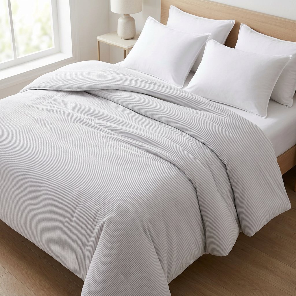 Couette PRATIC HOME Sherpa à fines rayures