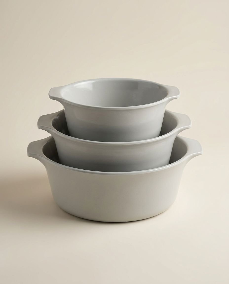 Saladiers gris — 3 pièces
